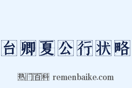 台卿夏公行状略是什么意思的图片